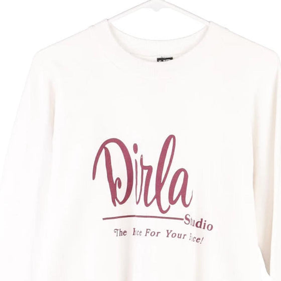 Vintage white Dirla Studio Screen Stars Sweatshirt - mens x-large