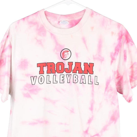 Vintage pink Trojan Volleyball Port & Company T-Shirt - mens medium