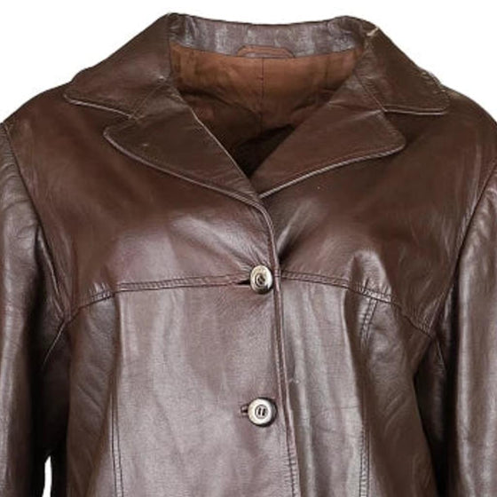 Vintage brown 70s Anfor Leather Jacket - womens x-large