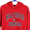 Vintage red Hilfiger Denim Hoodie - mens medium