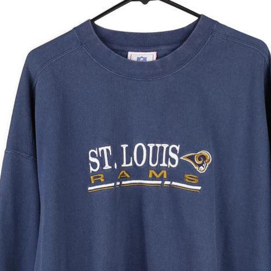 VINTAGE St Louis Rams Sweatshirt Mens XL Brown Blue Fleece