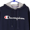 Vintage navy Champion Hoodie - mens medium