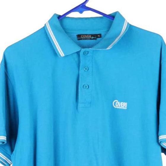 Vintage blue Coveri Moving Polo Shirt - mens x-large