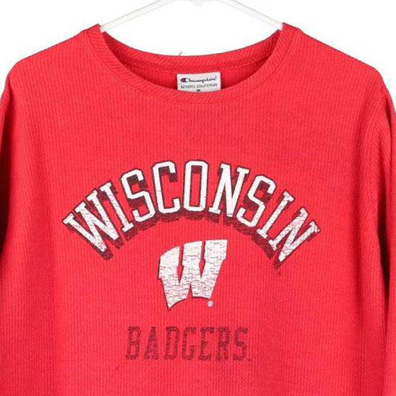 Vintage red Wisconsin Champion Long Sleeve T-Shirt - mens medium