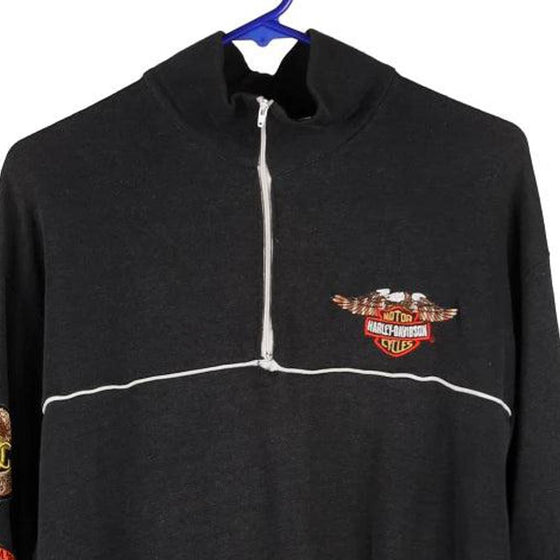 Vintage black Harley Davidson Bassett Walker 1/4 Zip - mens large