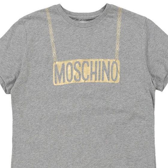 14 Years Moschino Spellout T-Shirt - Medium Grey Cotton