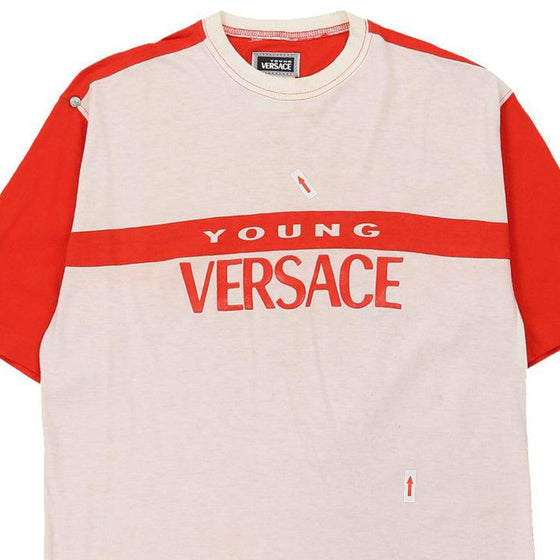 14 Years Versace Spellout T-Shirt - Medium Red Cotton