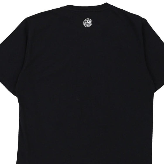 14 Years Stone Island Graphic T-Shirt - Medium Black Cotton