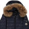 10 - 12 Years Moncler Coat - Medium Blue Polyester