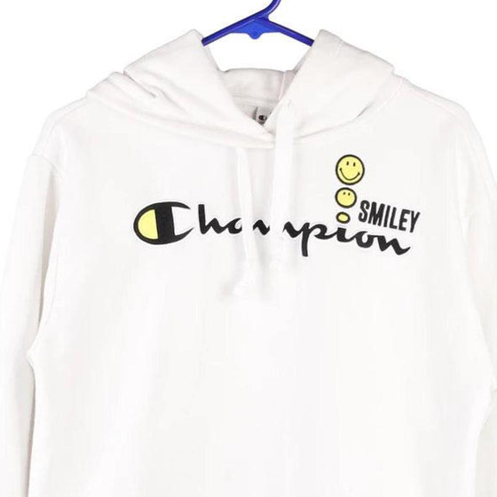 Vintage white Smiley Champion Hoodie - womens x-small