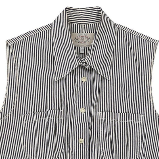 Armani Jeans Striped Shirt - Large Grey Cotton