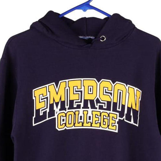 Emerson College Champion College Hoodie - Small Purple Cotton Blend - Thrifted.com