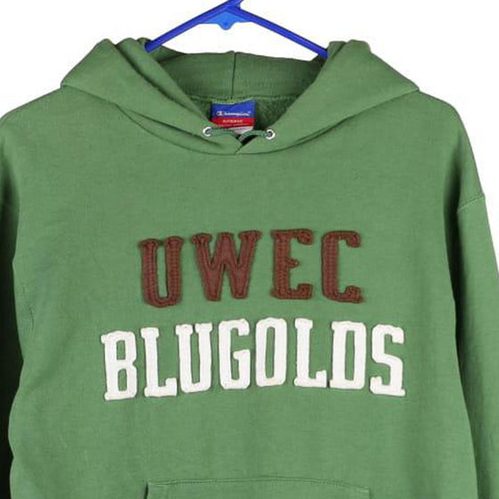 Uwec Blugolds Champion Hoodie - Small Green Cotton Blend - Thrifted.com