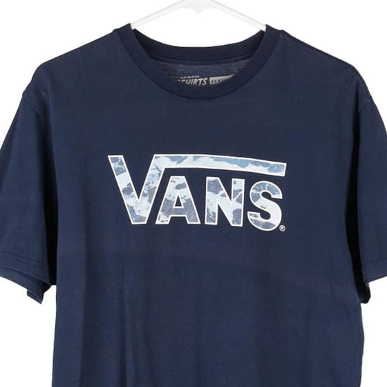 Pre-Loved navy Vans T-Shirt - mens medium