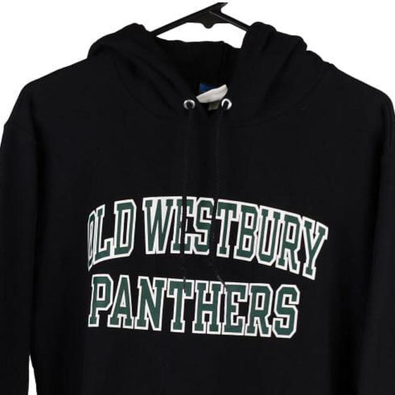 Old Westbury Panthers Champion Hoodie - Small Black Cotton Blend - Thrifted.com