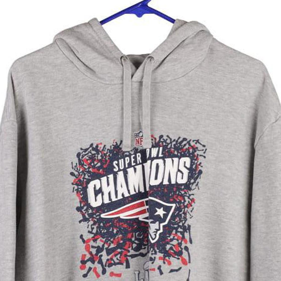 NFL Fanatics New England Patriots Retro Pat Gray Hoodie Sweatshirt L Large