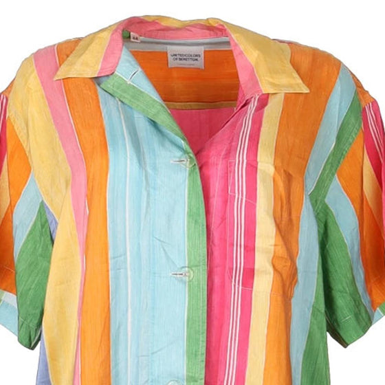 Vintage multicoloured Benetton Short Sleeve Shirt - womens x-large