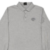 Vintage grey Harley Davidson Long Sleeve Polo Shirt - mens x-large