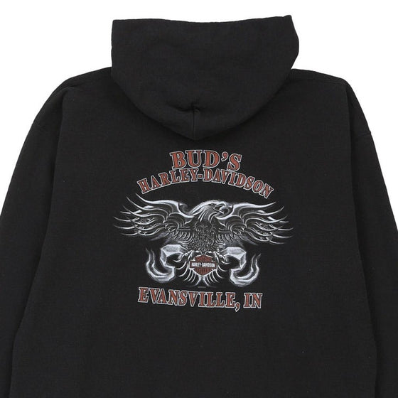 Vintage black Evansville IN Harley Davidson Hoodie - mens x-large