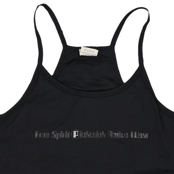 Pick Colour Strap Top - Large Black Nylon Blend - Thrifted.com