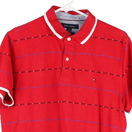 Vintage red Tommy Hilfiger Polo Shirt - mens medium