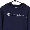 Vintage navy Champion Hoodie - mens medium