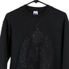 Vintage black Russell Athletic Sweatshirt - mens medium