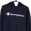 Vintage navy Champion Hoodie - mens medium