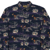 Vintage navy Field Tested by Outdoor Life Patterned Shirt - mens large