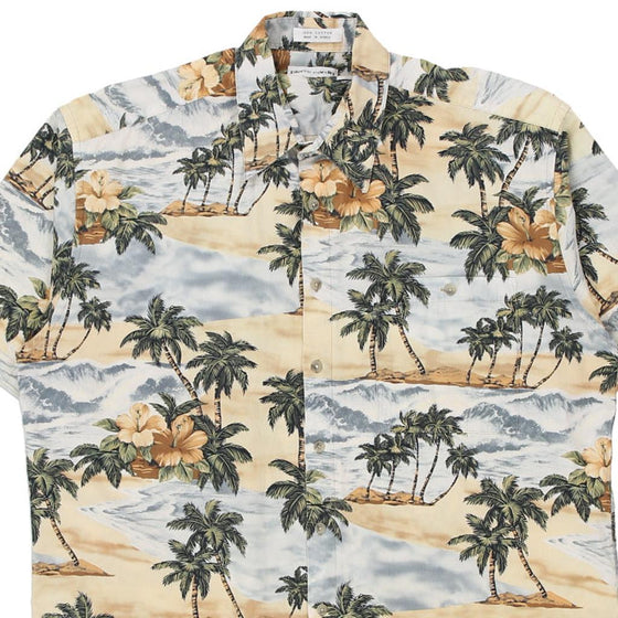 Vintage beige Pierre Cardin Hawaiian Shirt - mens large