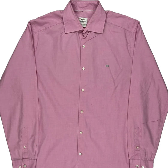 Lacoste Slim Fit Shirt - Large Pink Cotton