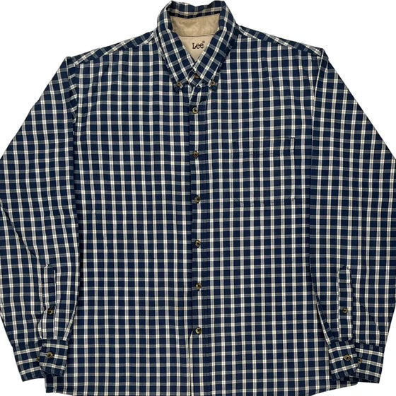 Lee Checked Shirt - Large Blue Cotton