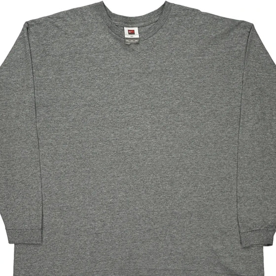 Nike Long Sleeve T-Shirt - 3XL Grey Cotton