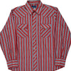 Western Wrangler Striped Shirt - Large Red Cotton