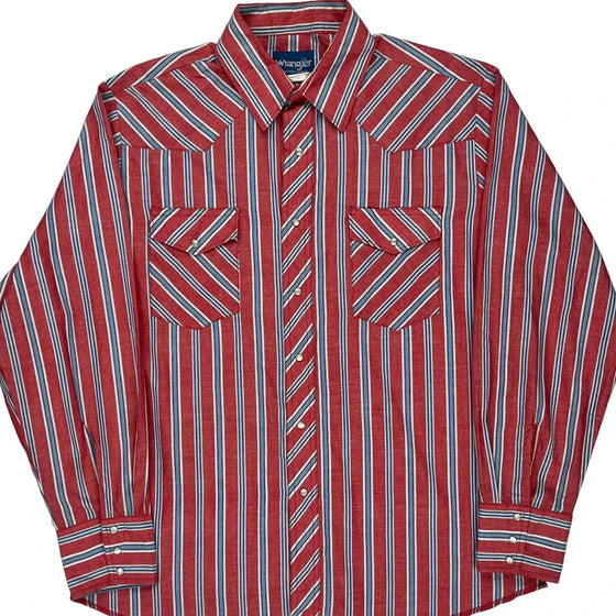 Western Wrangler Striped Shirt - Large Red Cotton