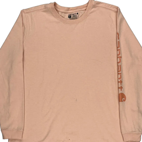 Carhartt Graphic Long Sleeve T-Shirt - XL Pink Cotton