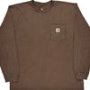 Pocket Carhartt Long Sleeve T-Shirt - XL Brown Cotton