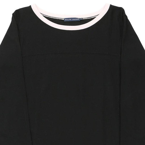 Ralph Lauren Long Sleeve T-Shirt - Medium Black Cotton