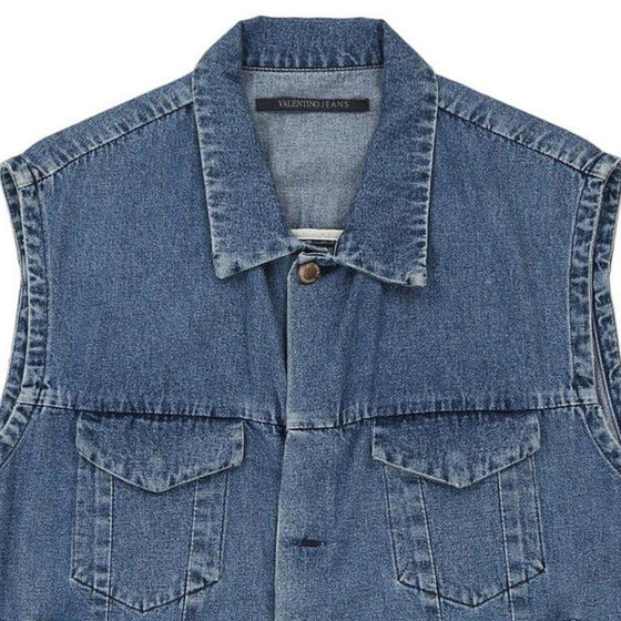 Vintage blue Valentino Denim Gilet - mens medium