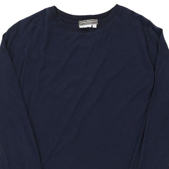 Vintage blue Salvatore Ferragamo Long Sleeve T-Shirt - mens x-large