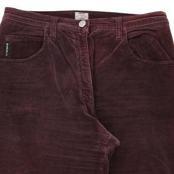 Armani Jeans Trousers - 30W UK 12 Burgundy Cotton