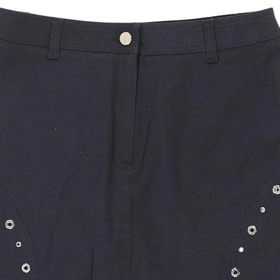 Roccobarocco Midi Pencil Skirt - 32W UK 12 Blue Cotton Blend