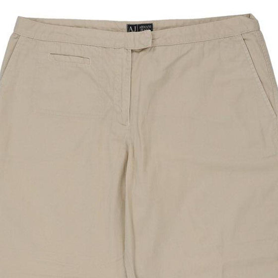 Armani Jeans Trousers - 34W UK 16 Beige Cotton