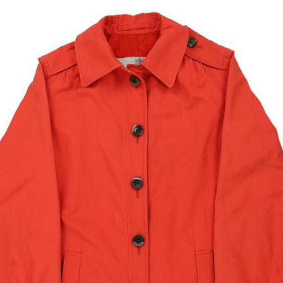 Aquascutum Trench Coat - Small Red Cotton Blend