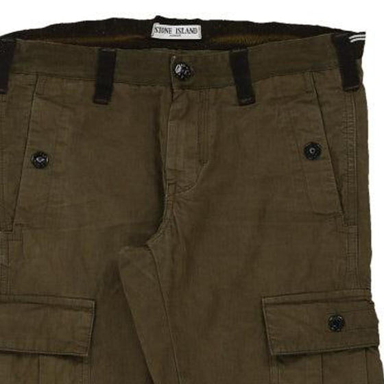 Age 10 Stone Island Trousers - 28W 27L Khaki Cotton Blend