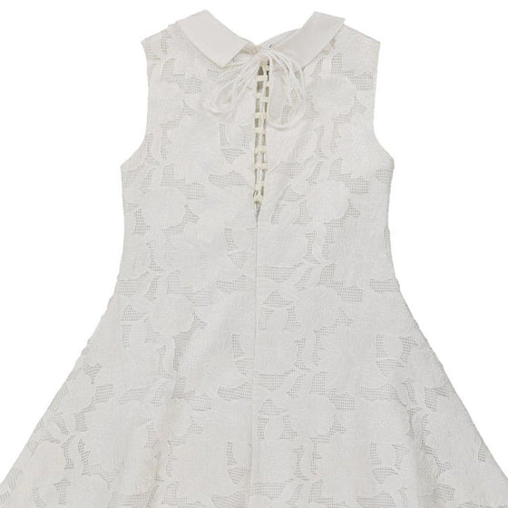 Age 13-14 Gianfranco Ferre Lace A-Line Dress - Large White Polyester