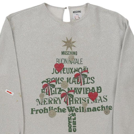 Age 12 Moschino Christmas Sweatshirt - Medium Grey Cotton Blend