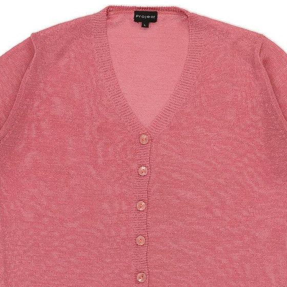 Project Cardigan - Large Pink Viscose Blend - Thrifted.com