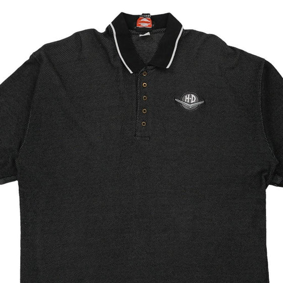 Vintage black Harley Davidson Polo Shirt - mens x-large