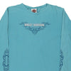 Vintage blue Grand Canyon, Bellemont, Arizona Harley Davidson Long Sleeve T-Shirt - womens medium